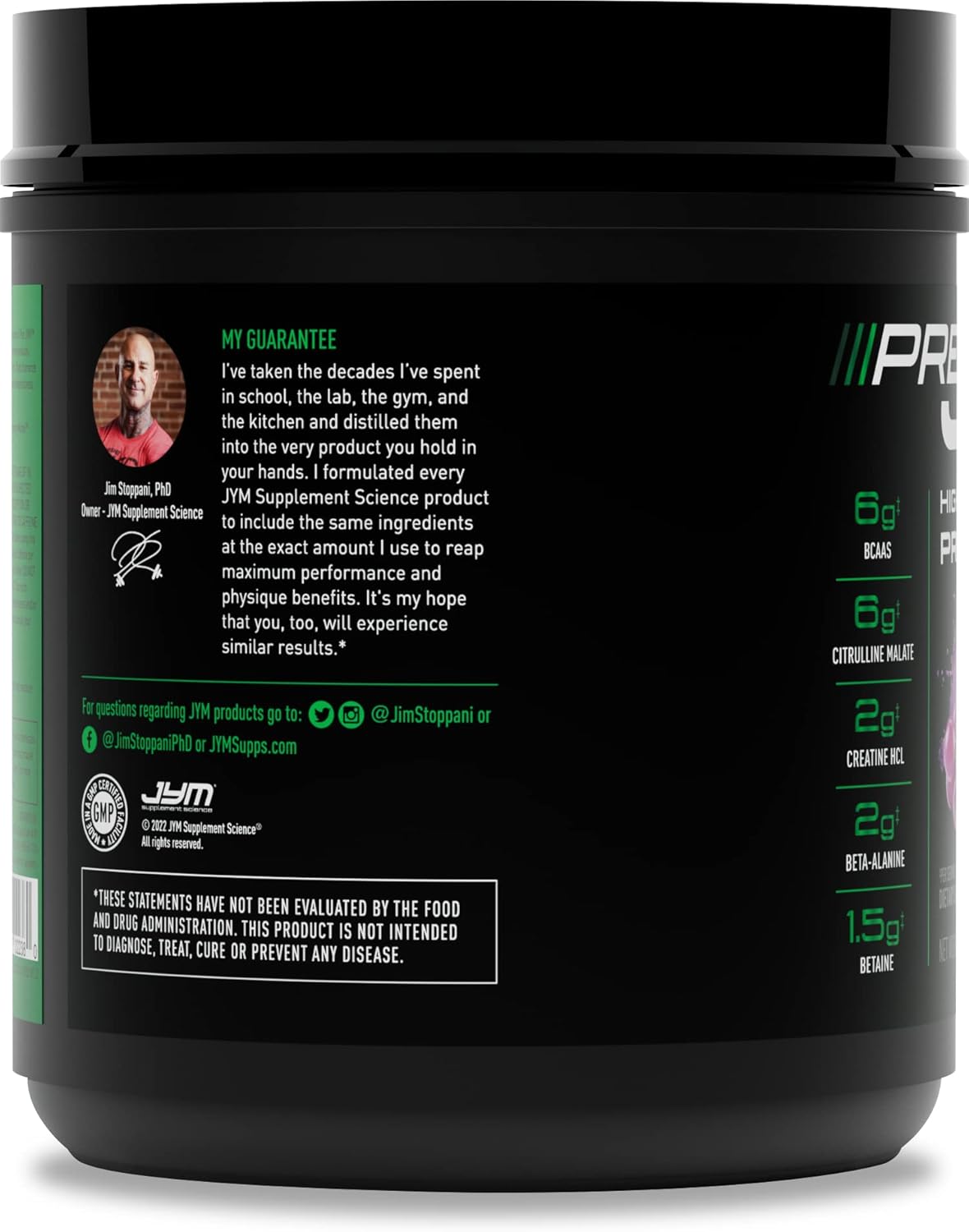 پودر مکمل قبل از تمرین جیم ساپلمنت ساینس Pre JYM Grape Candy، طعم انگور، 30 وعده