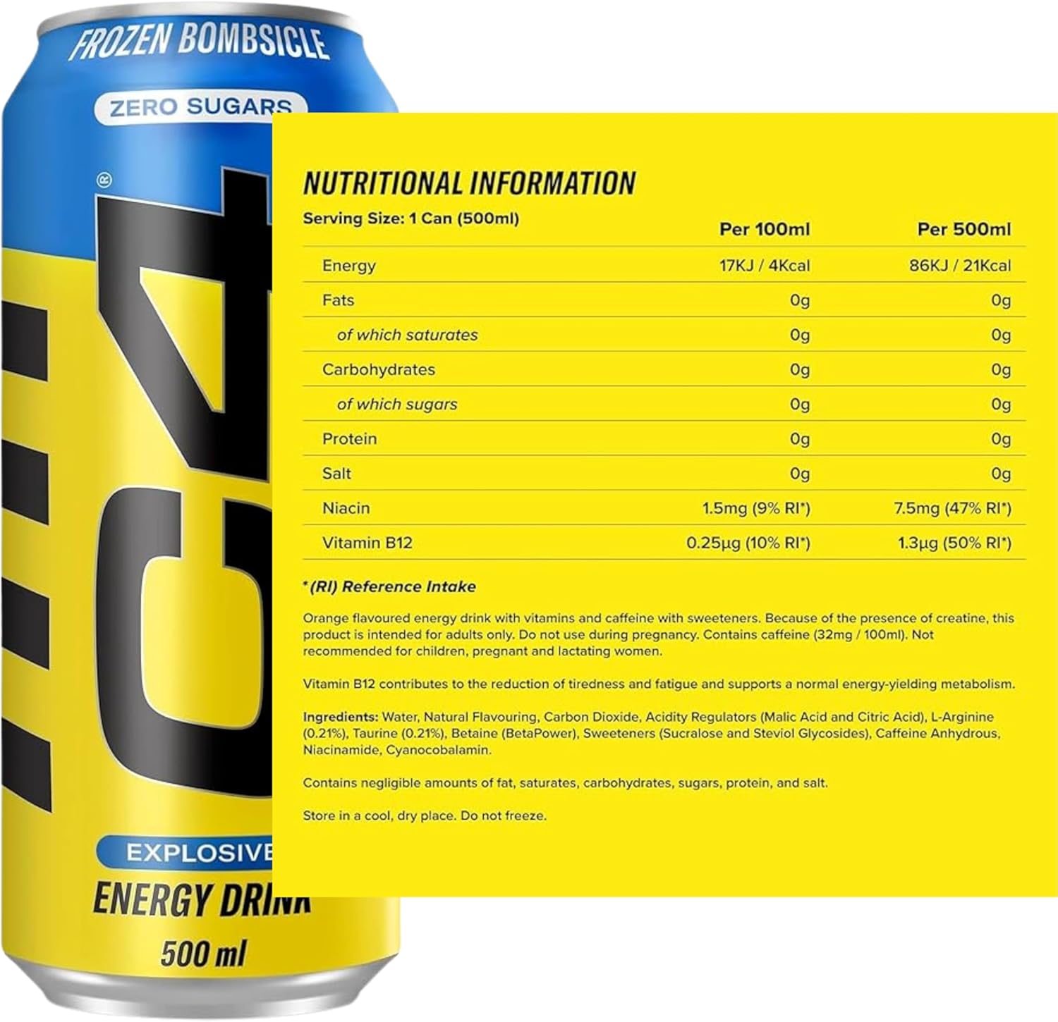 نوشیدنی انرژی‌زای ورزشی سلکور C4 Explosive Carbonated، 160 میلی‌گرم کافئین