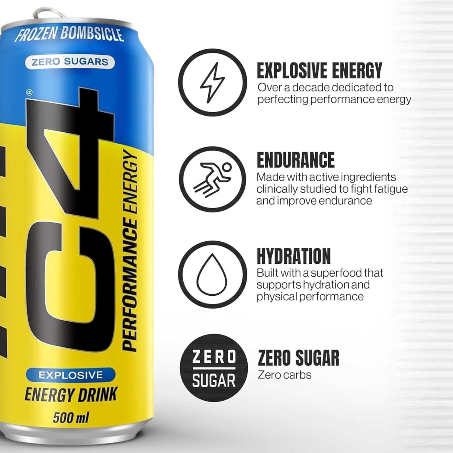 نوشیدنی انرژی‌زای ورزشی سلکور C4 Explosive Carbonated، 160 میلی‌گرم کافئین