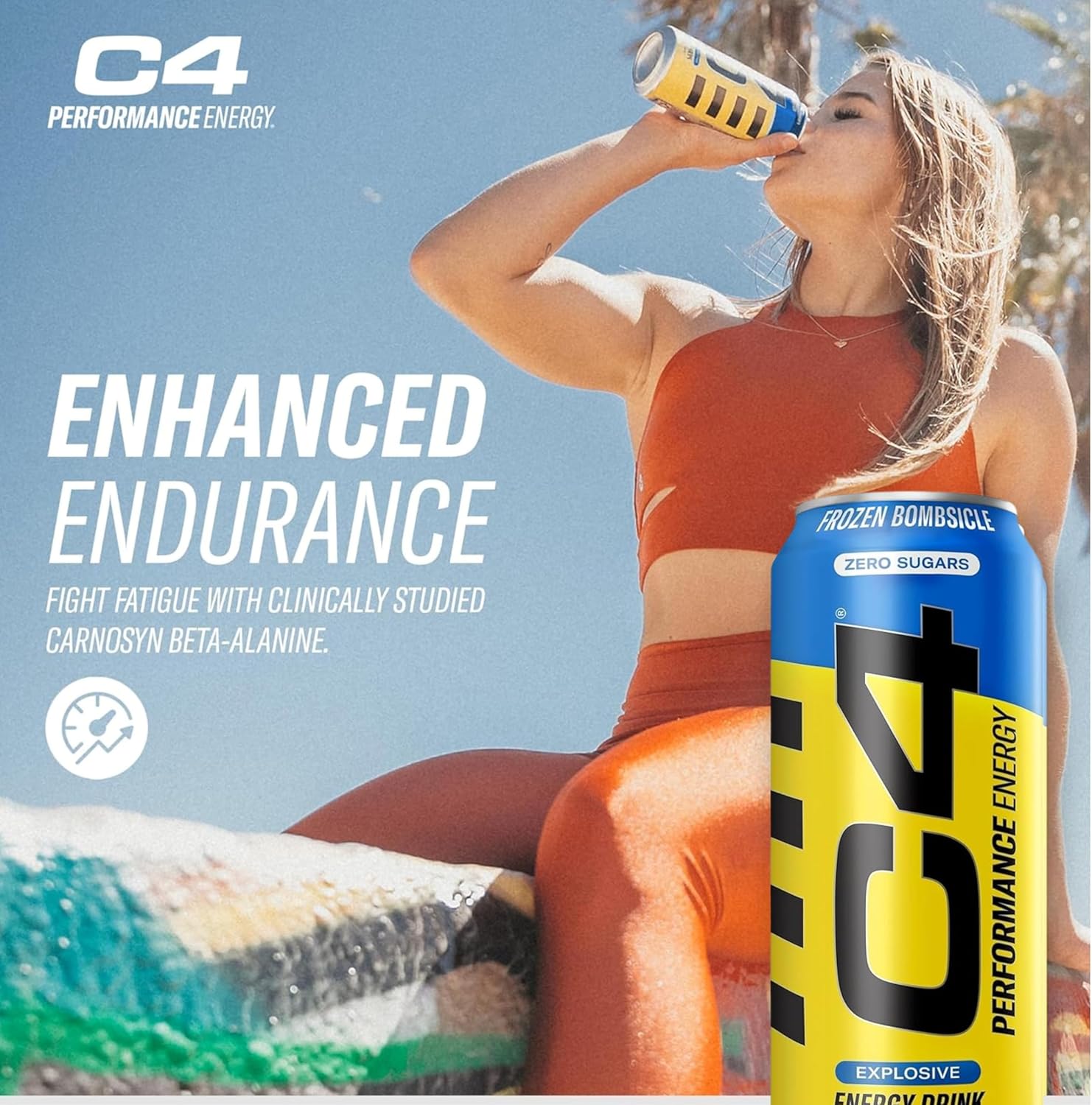 نوشیدنی انرژی‌زای ورزشی سلکور C4 Explosive Carbonated، 160 میلی‌گرم کافئین