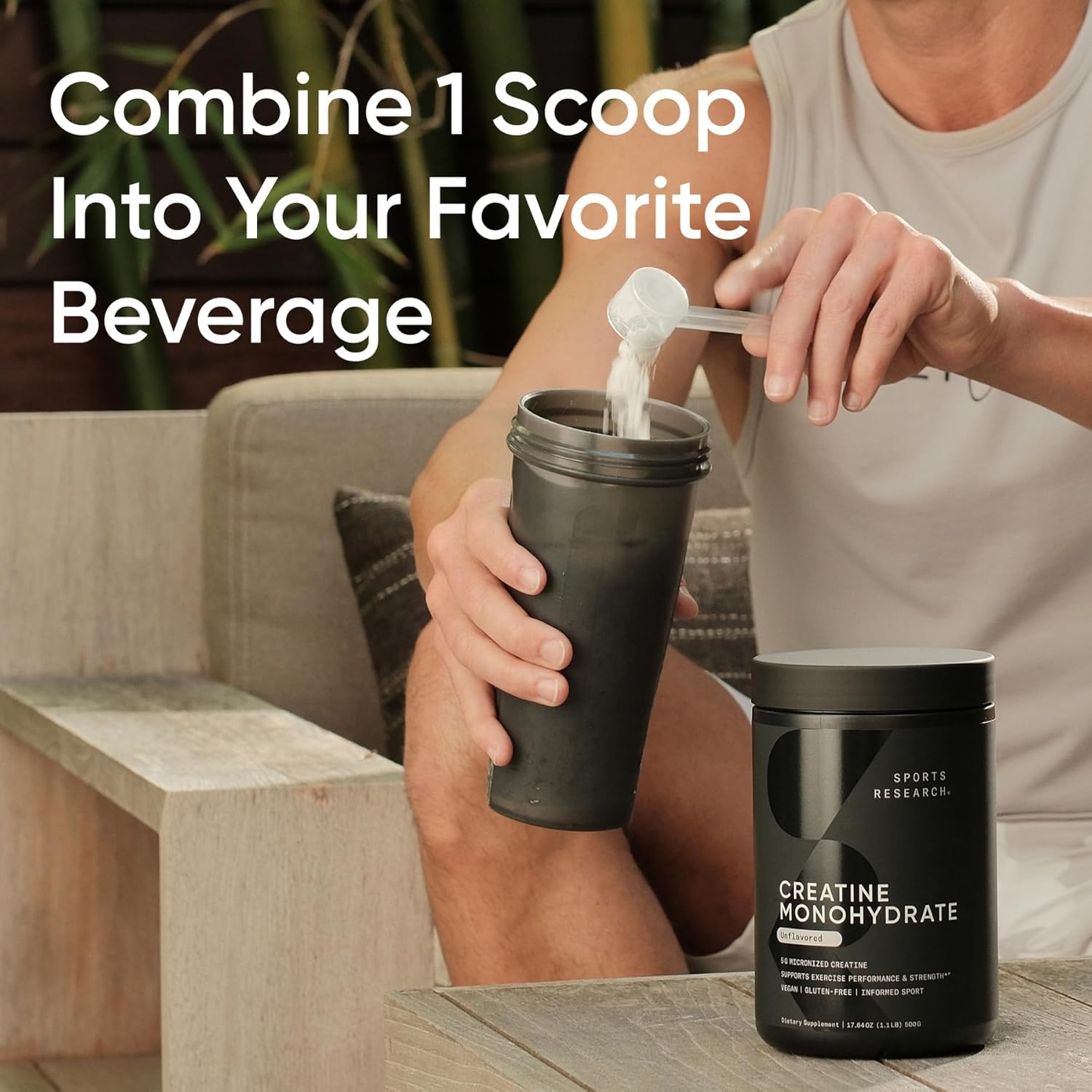 پودر کراتین اسپورتس ریسرچ Creatine Monohydrate، 1.5 گرم