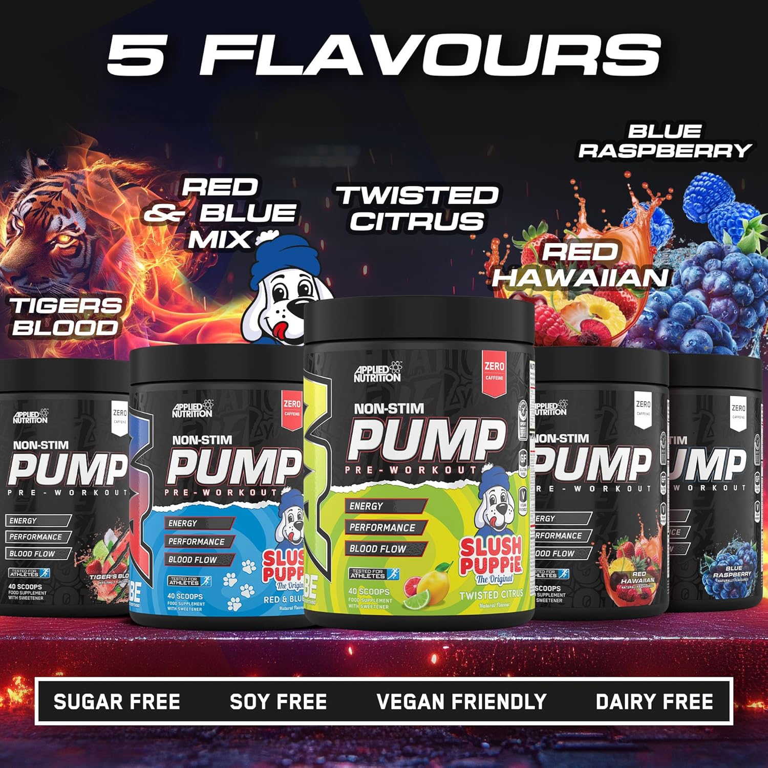 پودر مکمل قبل از تمرین اپلاید نوتریشن ABE Pump Stim Free، طعم تایگرز بلاد، 500 گرم