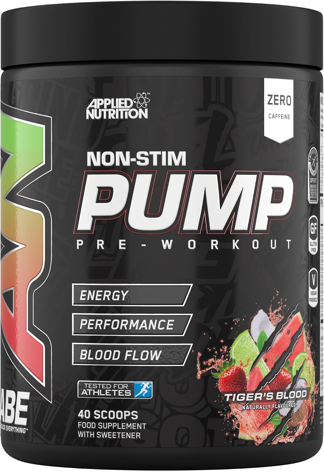 پودر مکمل قبل از تمرین اپلاید نوتریشن ABE Pump Stim Free، طعم تایگرز بلاد، 500 گرم