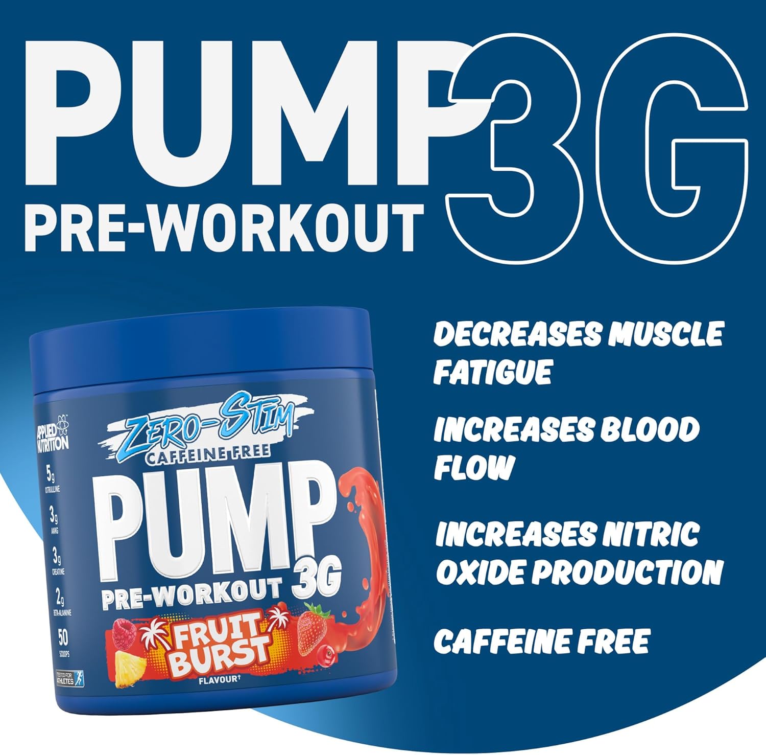 مکمل قبل از تمرین بدون کافئین اپلاید نوتریشن Pump Zero، 25 وعده