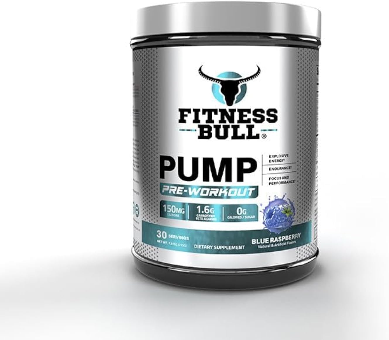 پودر مکمل قبل از تمرین فیتنس بول Pump، طعم تمشک آبی، 30 وعده