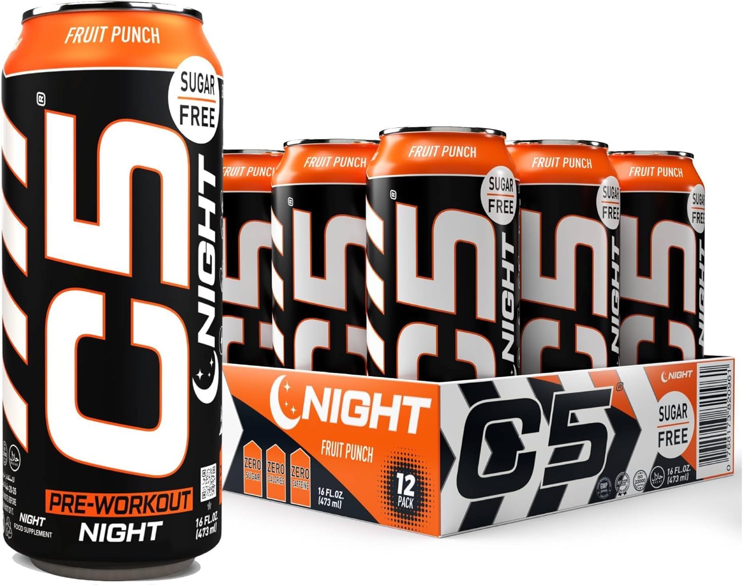 مکمل قبل از تمرین بدون کافئین C5 Night Fruit Punch، طعم فروت پانچ، 5.91 کیلوگرم