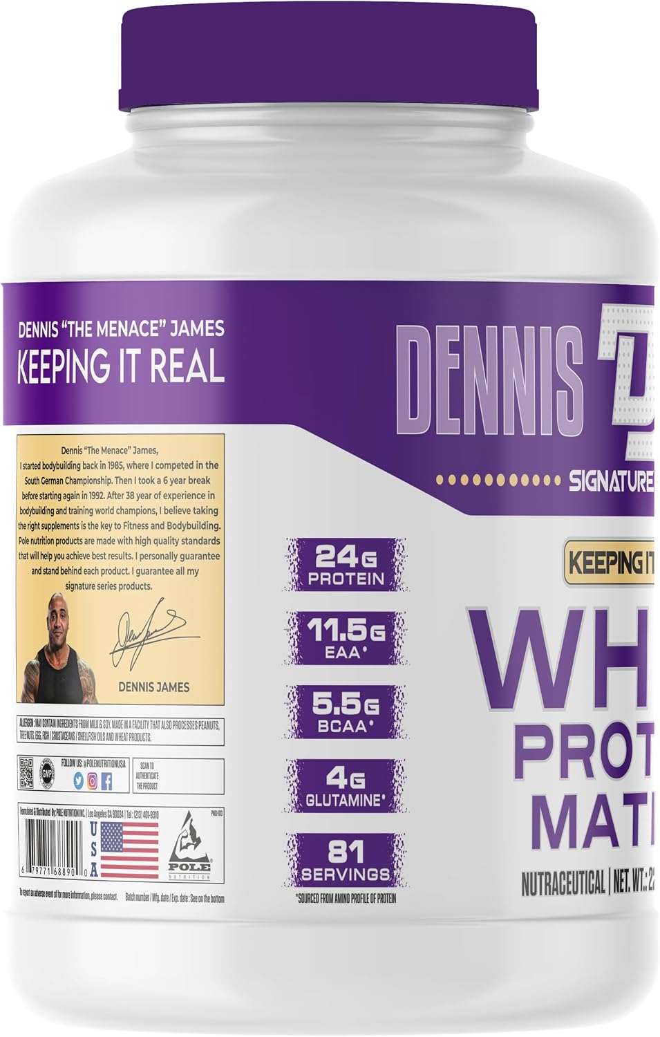 پودر پروتئین وی دنیس جیمز سیگنچر سریز 100% Whey Protein، طعم قهوه، 81 وعده