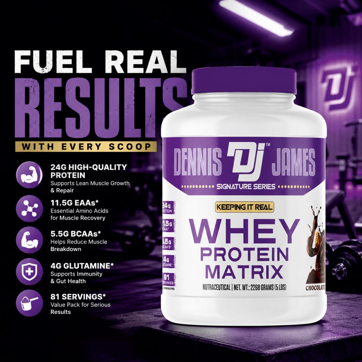 پودر پروتئین وی دنیس جیمز سیگنچر سریز 100% Whey Protein، طعم قهوه، 81 وعده