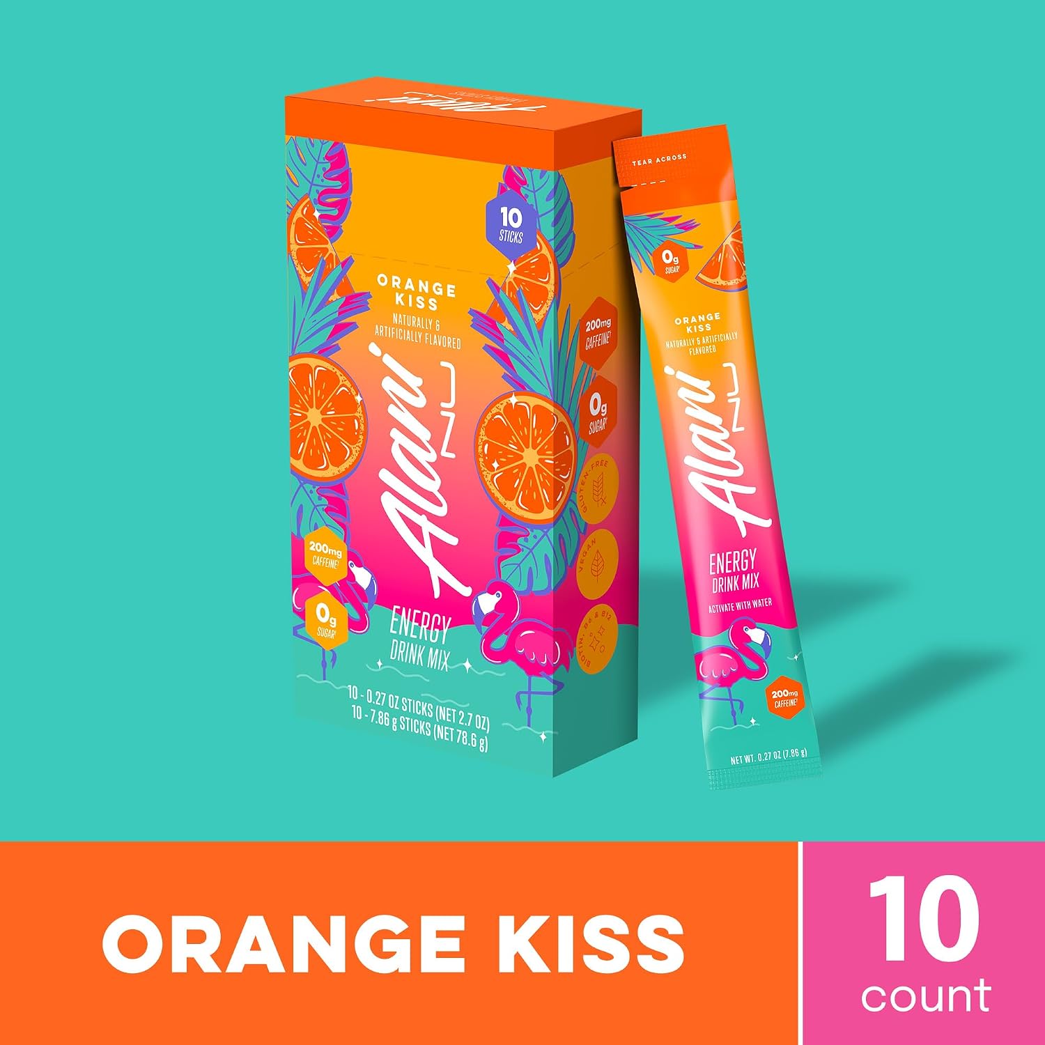 نوشیدنی انرژی‌زای ورزشی آلانی نو ORANGE KISS انرژی Sticks، طعم پرتقال، 118 گرم