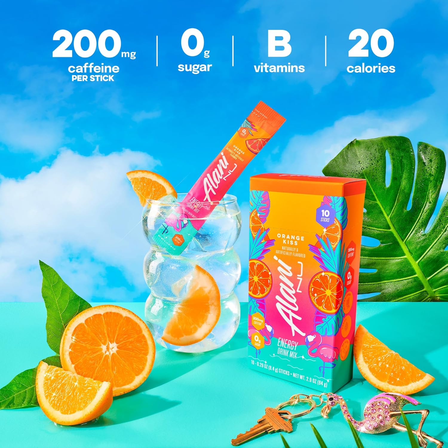 نوشیدنی انرژی‌زای ورزشی آلانی نو ORANGE KISS انرژی Sticks، طعم پرتقال، 118 گرم