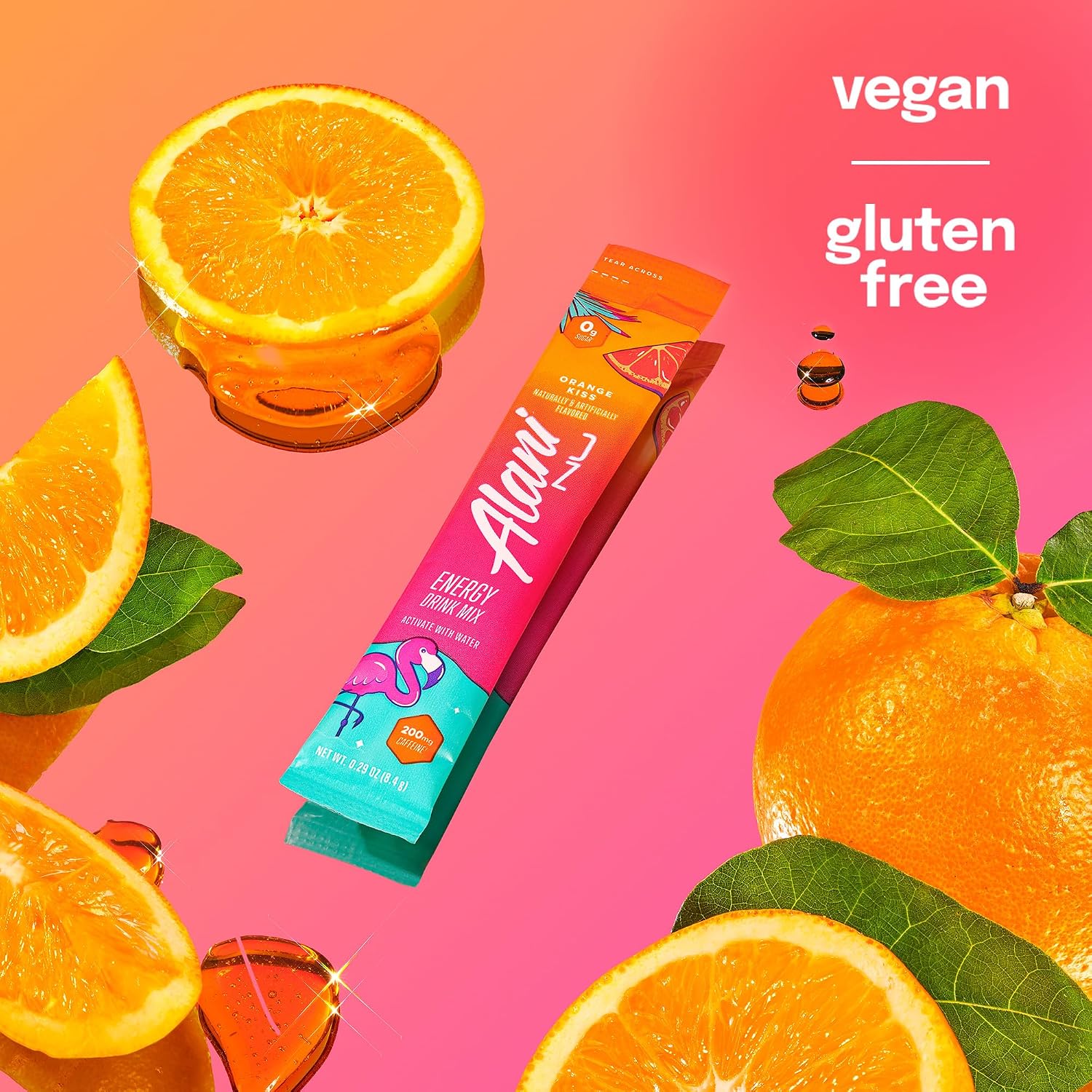 نوشیدنی انرژی‌زای ورزشی آلانی نو ORANGE KISS انرژی Sticks، طعم پرتقال، 118 گرم