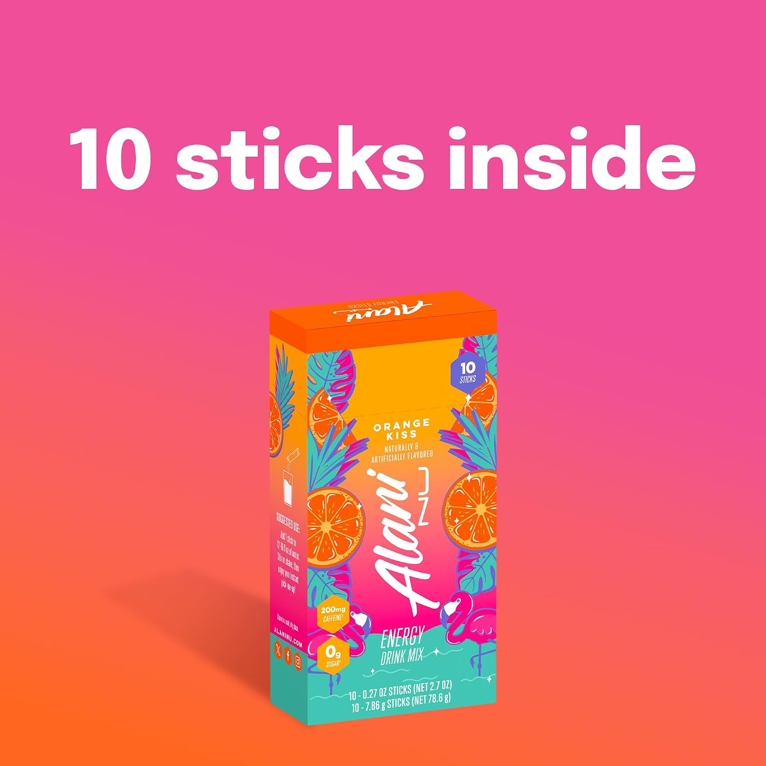 نوشیدنی انرژی‌زای ورزشی آلانی نو ORANGE KISS انرژی Sticks، طعم پرتقال، 118 گرم