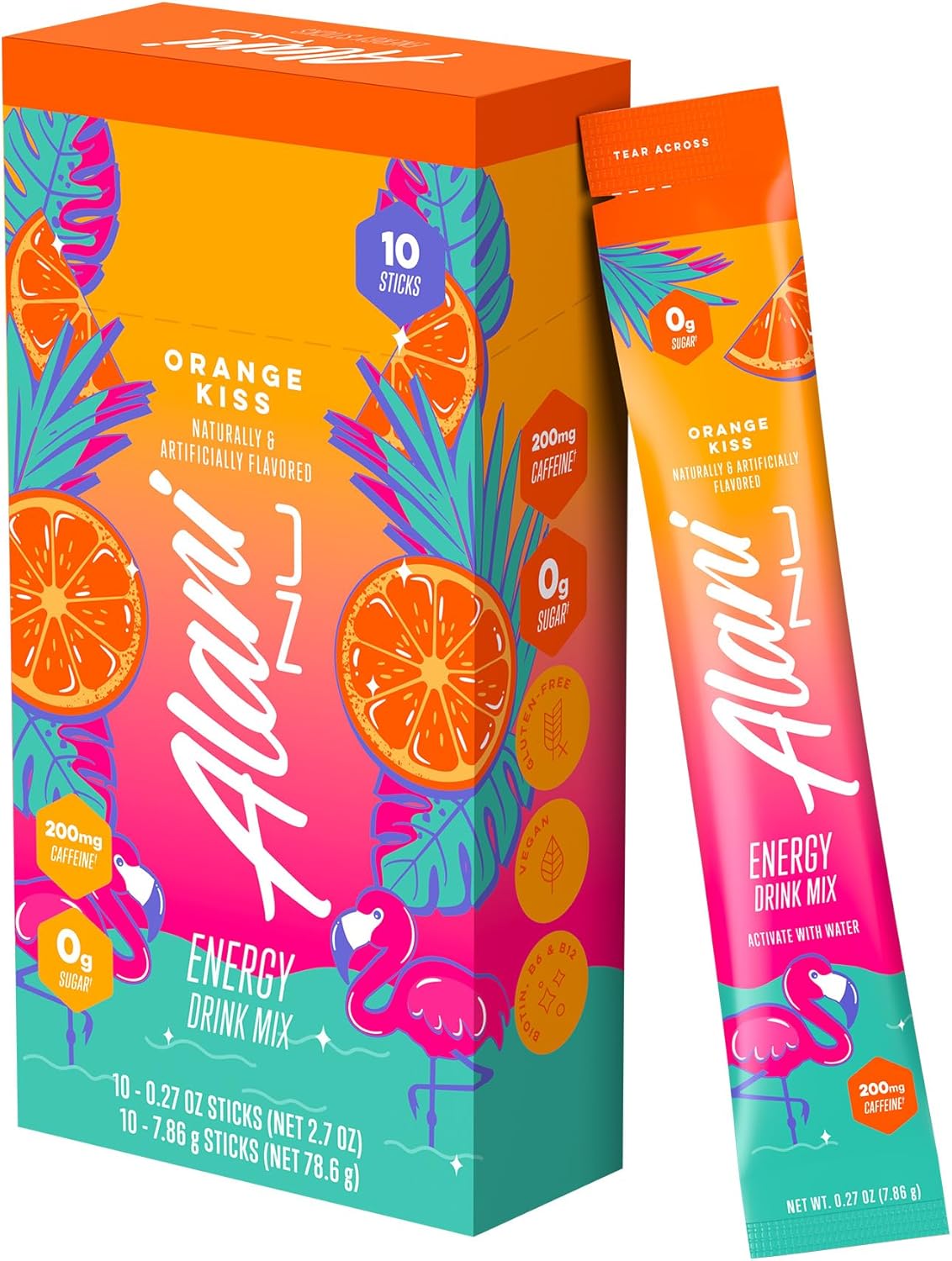 نوشیدنی انرژی‌زای ورزشی آلانی نو ORANGE KISS انرژی Sticks، طعم پرتقال، 118 گرم