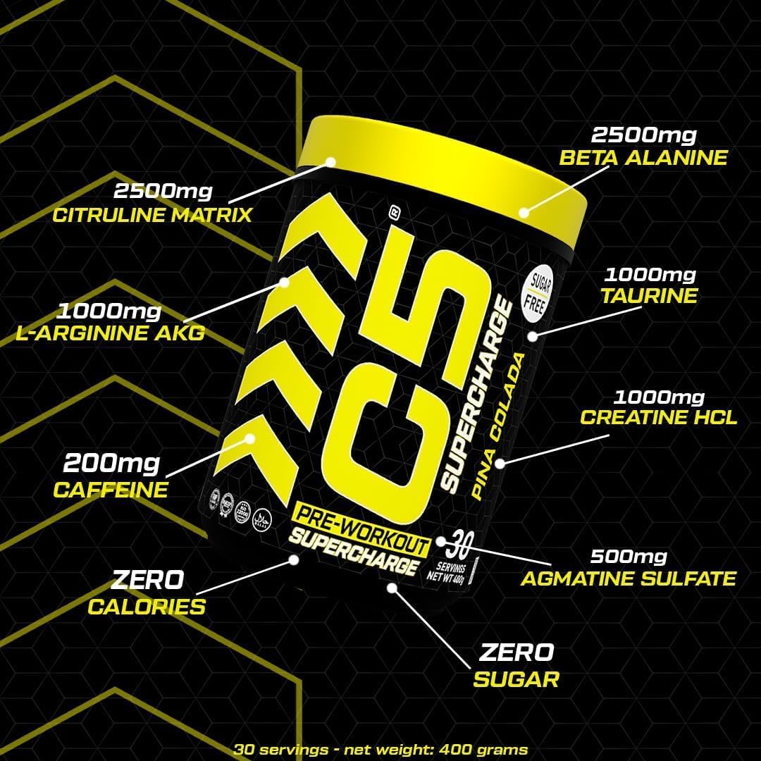 پودر مکمل قبل از تمرین C5 Supercharge، طعم کولا، 30 وعده