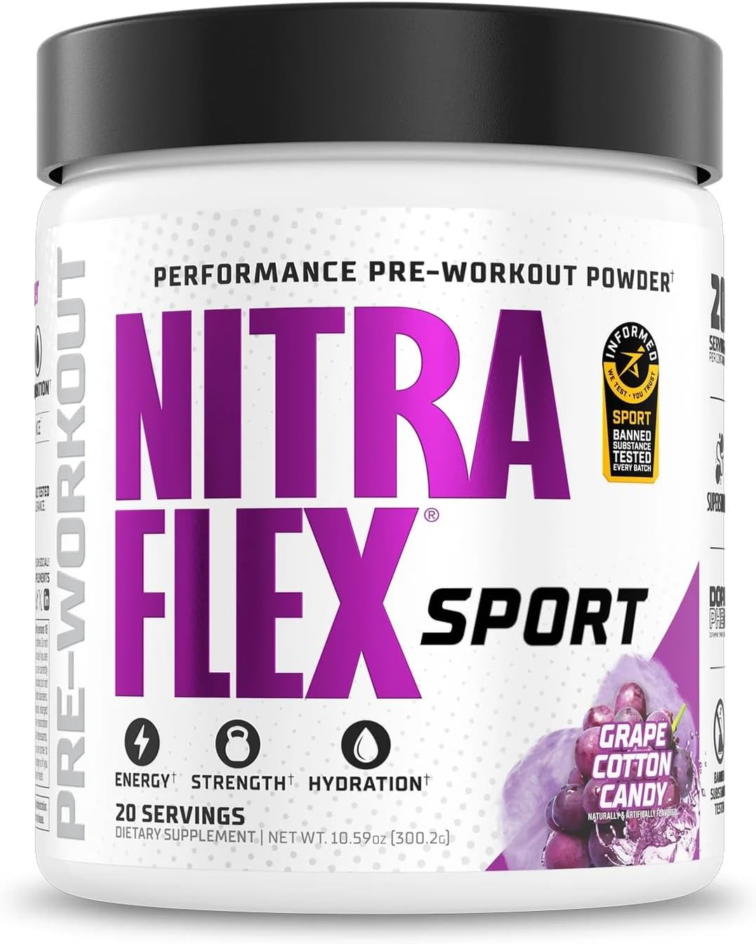 پودر مکمل قبل از تمرین گت اسپورت GAT Nitraflex، طعم انگور، 20 وعده