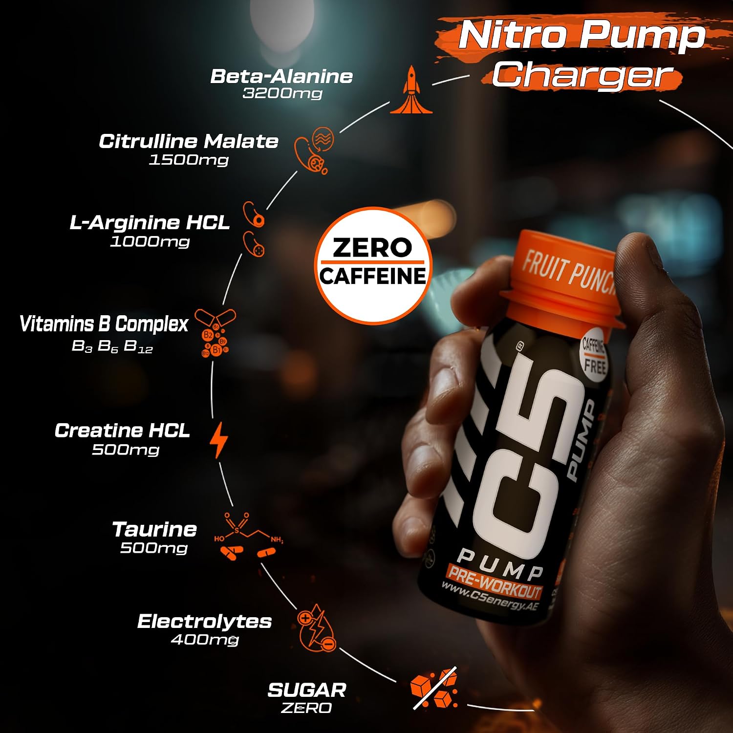 نوشیدنی انرژی‌زای ورزشی C5 PUMP Shot، طعم فروت پانچ، 100 گرم