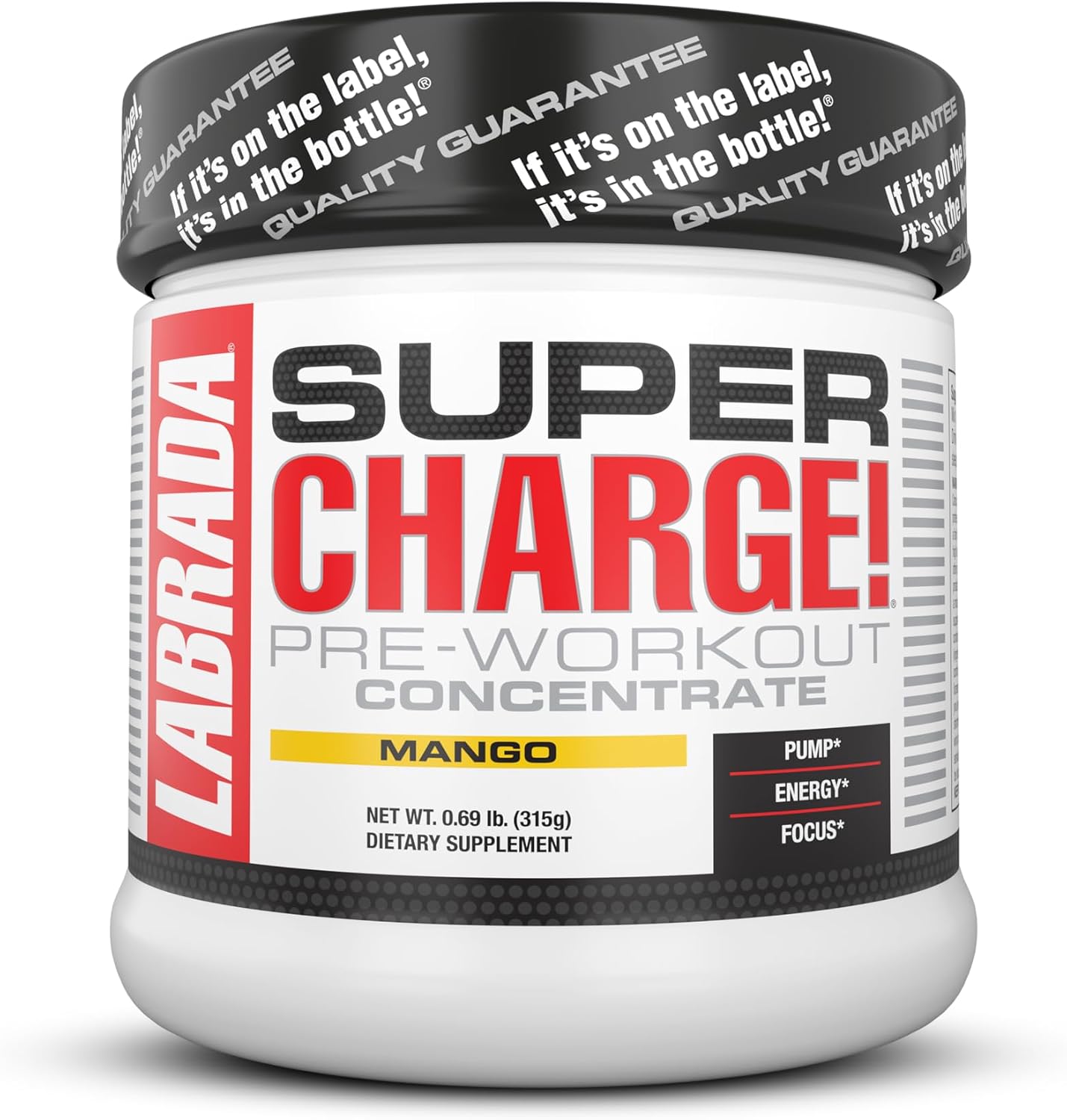 پودر مکمل قبل از تمرین لابرادا super charge، طعم انبه، 63 وعده