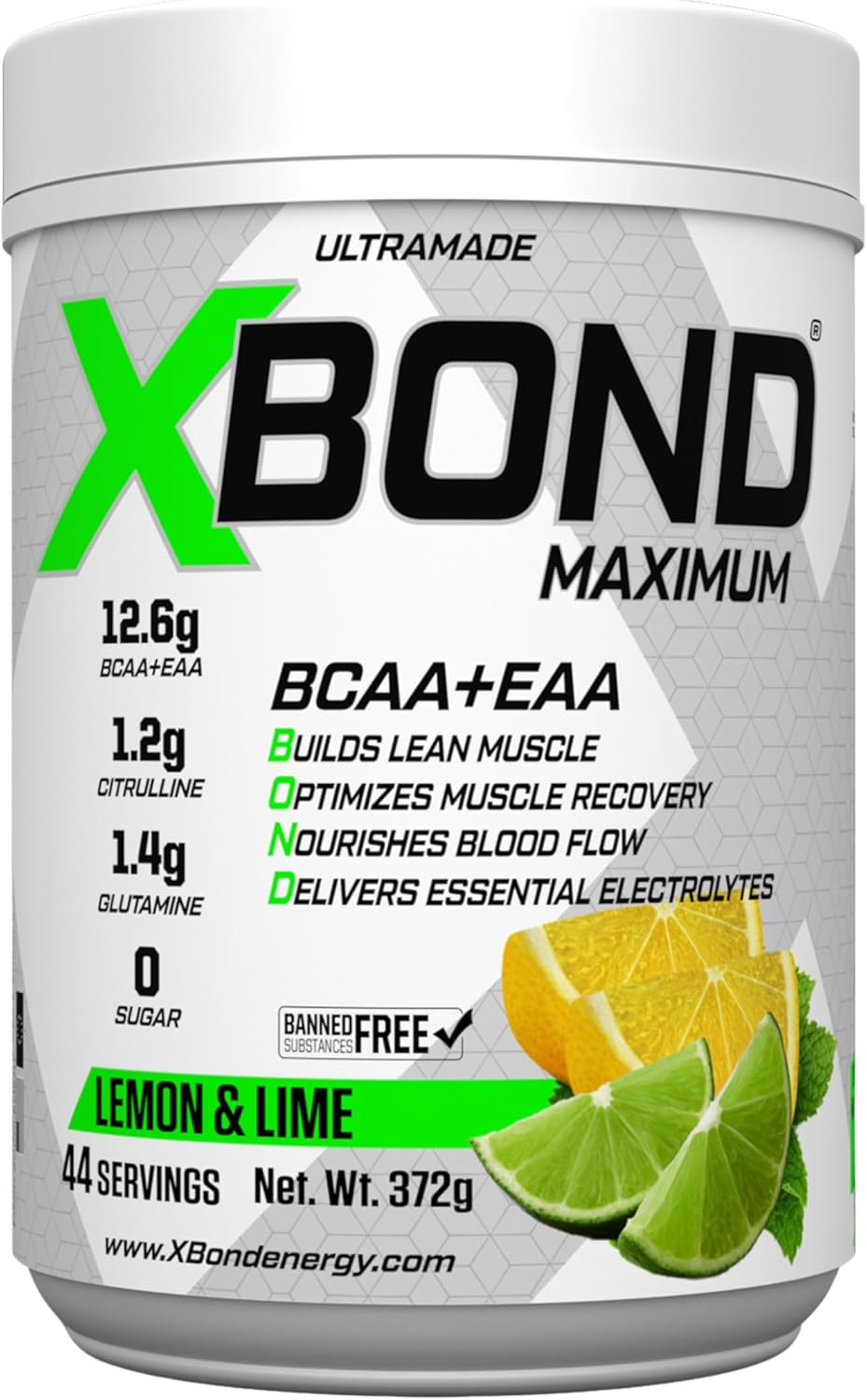 مکمل آمینو انرژی ایکس‌باند Maximum BCAA+EAA، طعم لیمو و لایم، 44 وعده