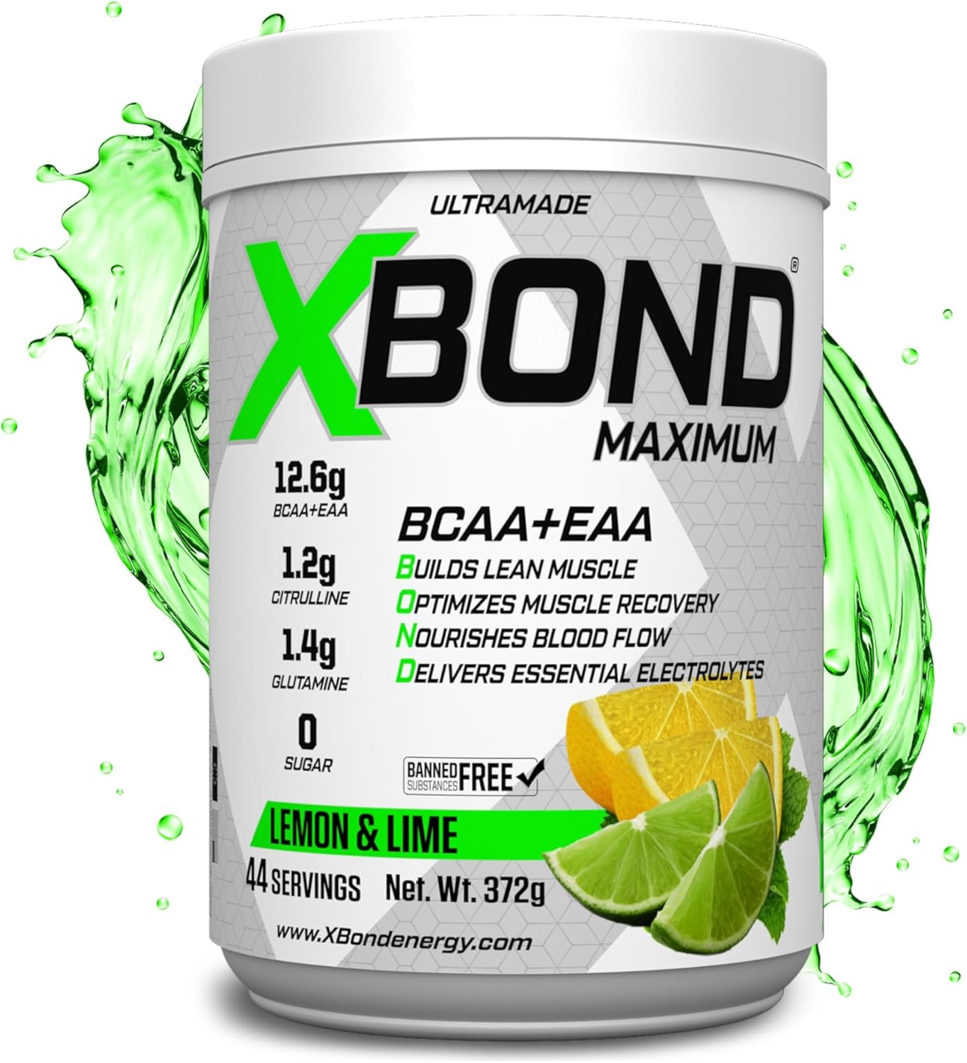 مکمل آمینو انرژی ایکس‌باند Maximum BCAA+EAA، طعم لیمو و لایم، 44 وعده