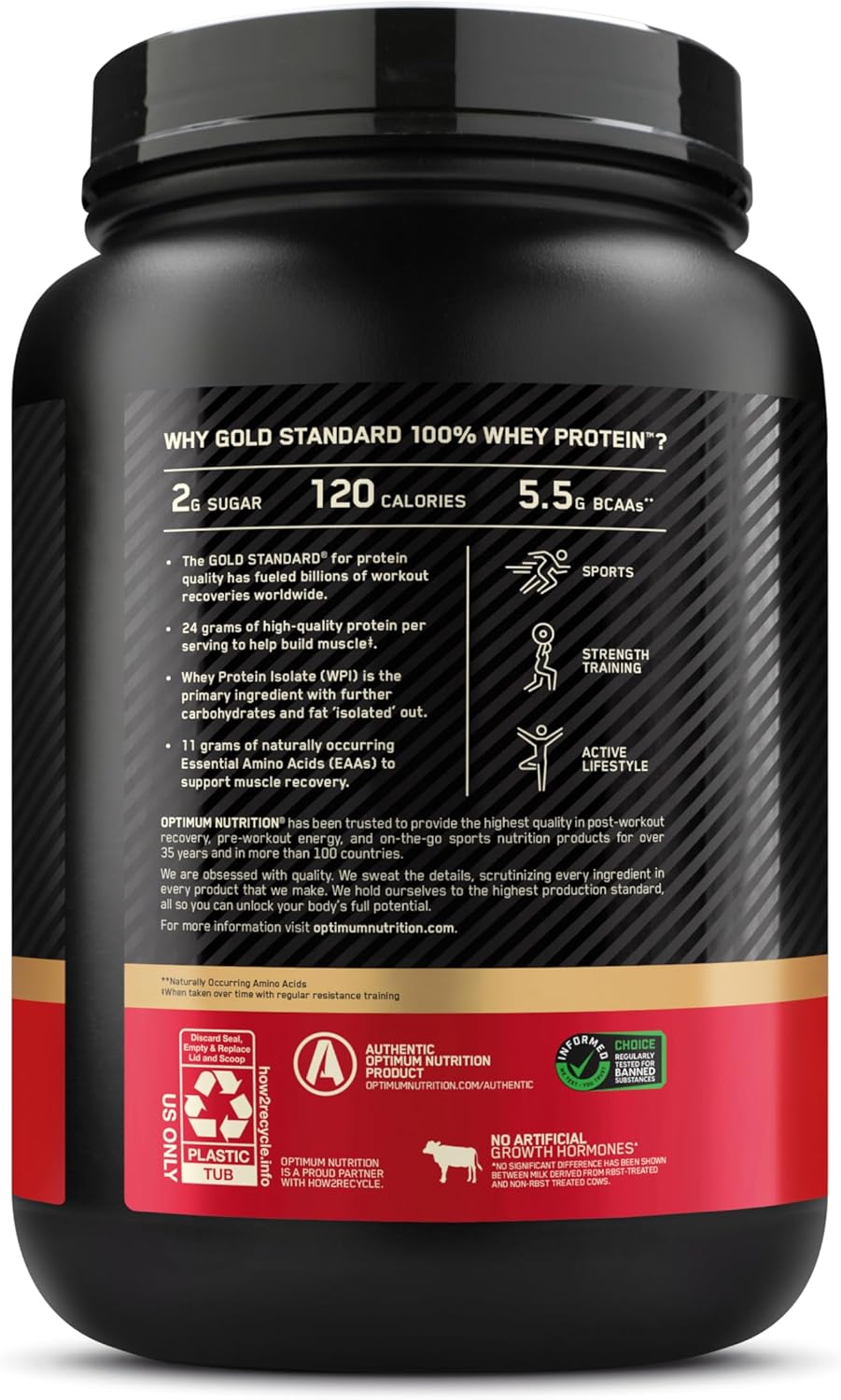 پودر پروتئین وی اپتیموم نوتریشن مدل Gold Standard 100% Whey، ۲۴ گرم پروتئین، ۲.۲۷ کیلوگرم و طعم شکلات غلیظ