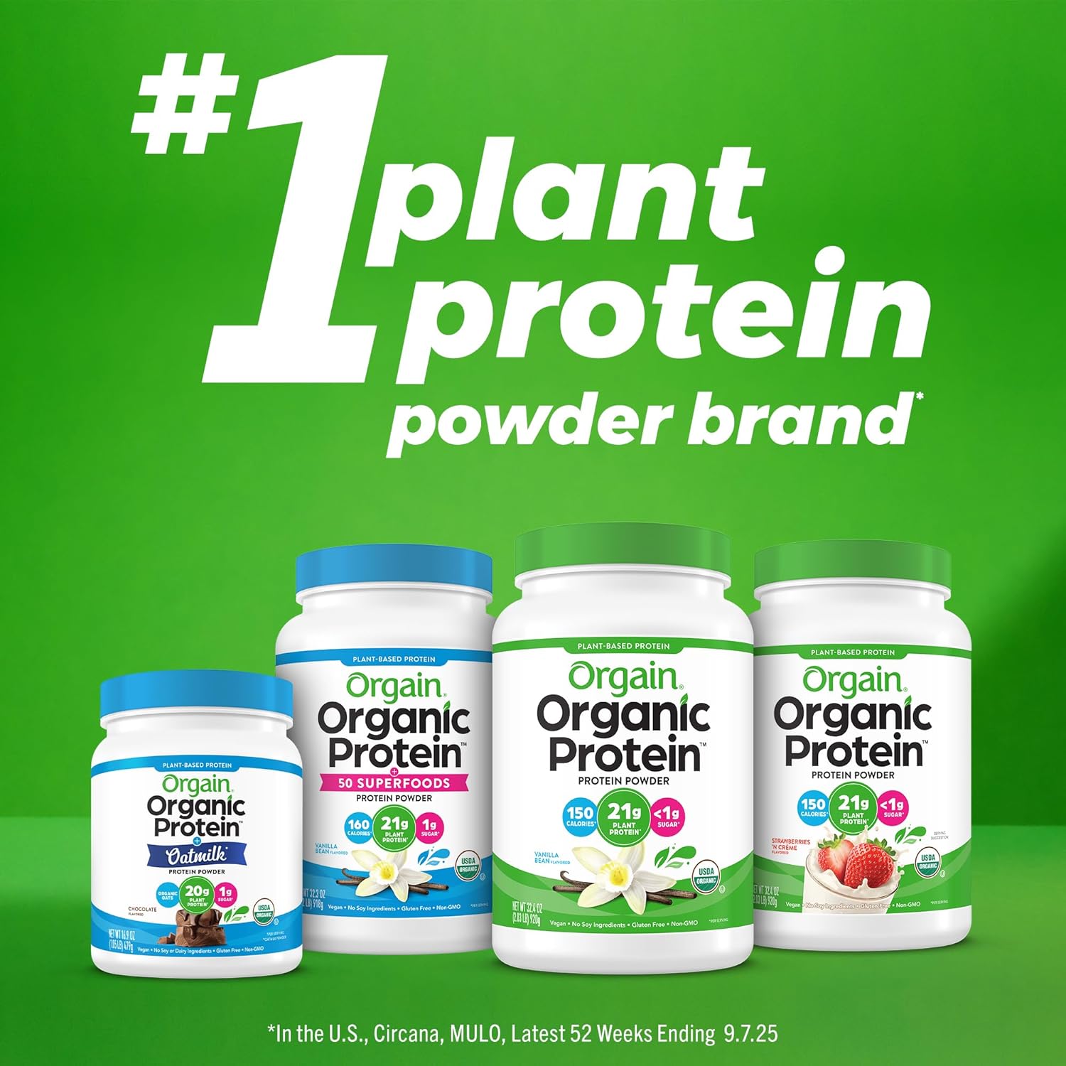 پودر پروتئین گیاهی اورگین مدل NA1 Organic Protein Plant Based، ۹۲۰ گرم و طعم فاج شکلاتی