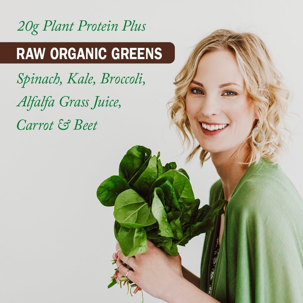 پودر پروتئین گیاهی گاردن آو لایف مدل Raw Organic Protein، ۲۰ سروینگ، طعم شکلاتی، کربوهیدرات کم