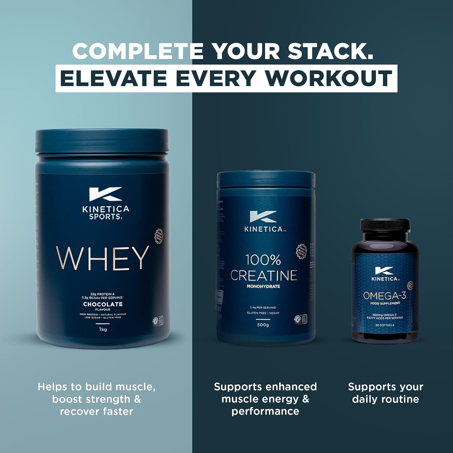 پودر پروتئین وی کینتیکا مدل Sports Whey، ۲۳ گرم پروتئین، بدون شکر افزوده، ۱ کیلوگرم و طعم شکلات