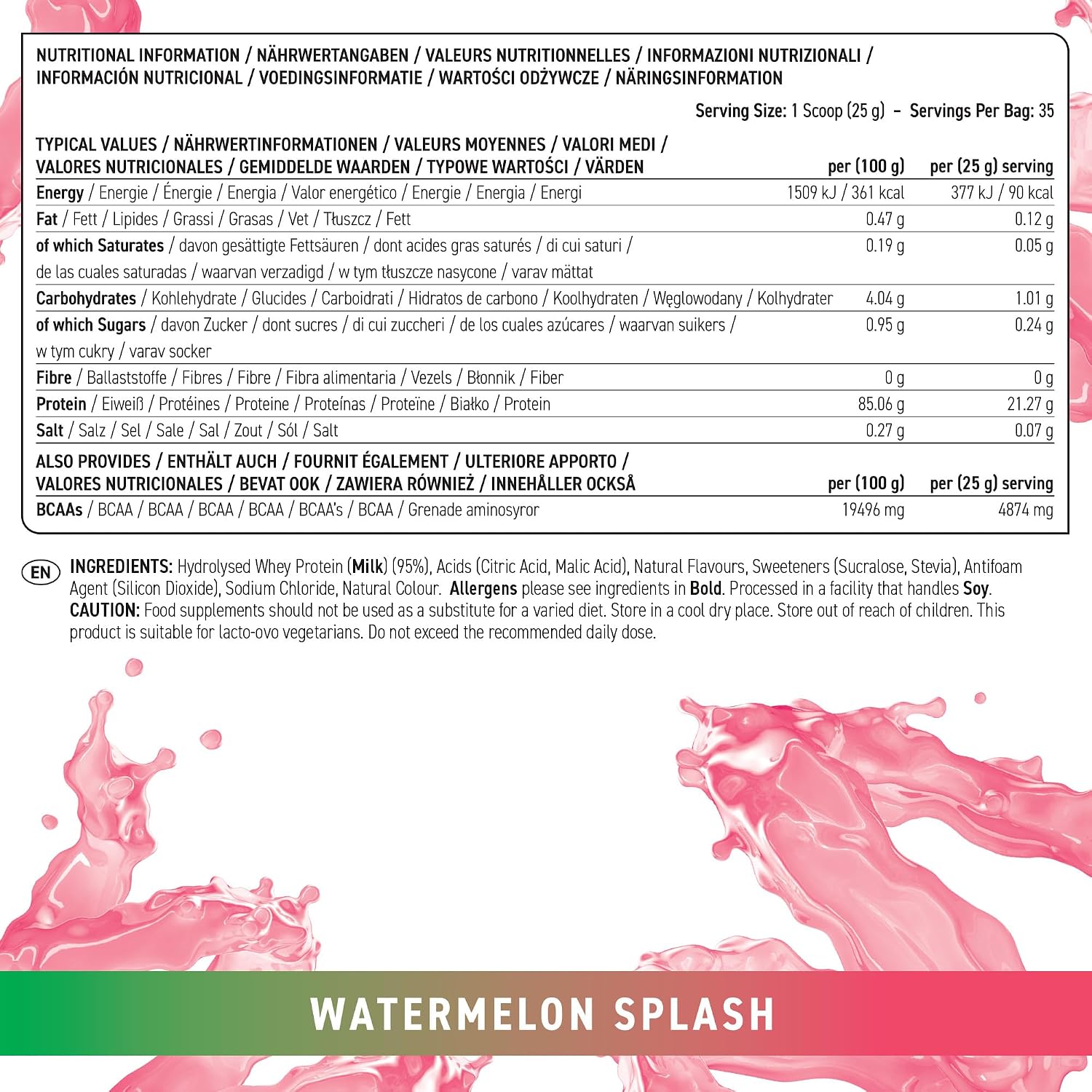 پودر پروتئین کلیر وی ایزوله اپلاید نوتریشن مدل Clear Whey Isolate، ۳۵ سروینگ، طعم هندوانه، هیدرولیزه و با جذب سریع