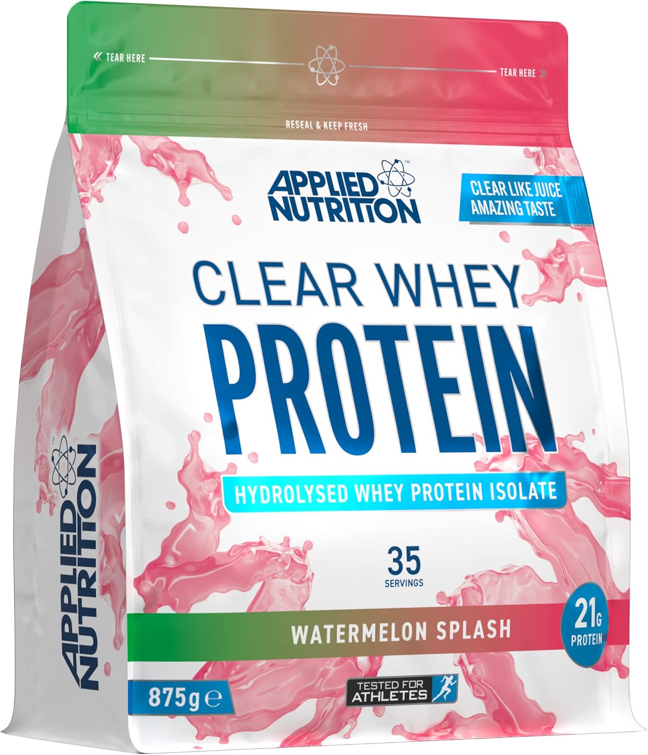 پودر پروتئین کلیر وی ایزوله اپلاید نوتریشن مدل Clear Whey Isolate، ۳۵ سروینگ، طعم هندوانه، هیدرولیزه و با جذب سریع