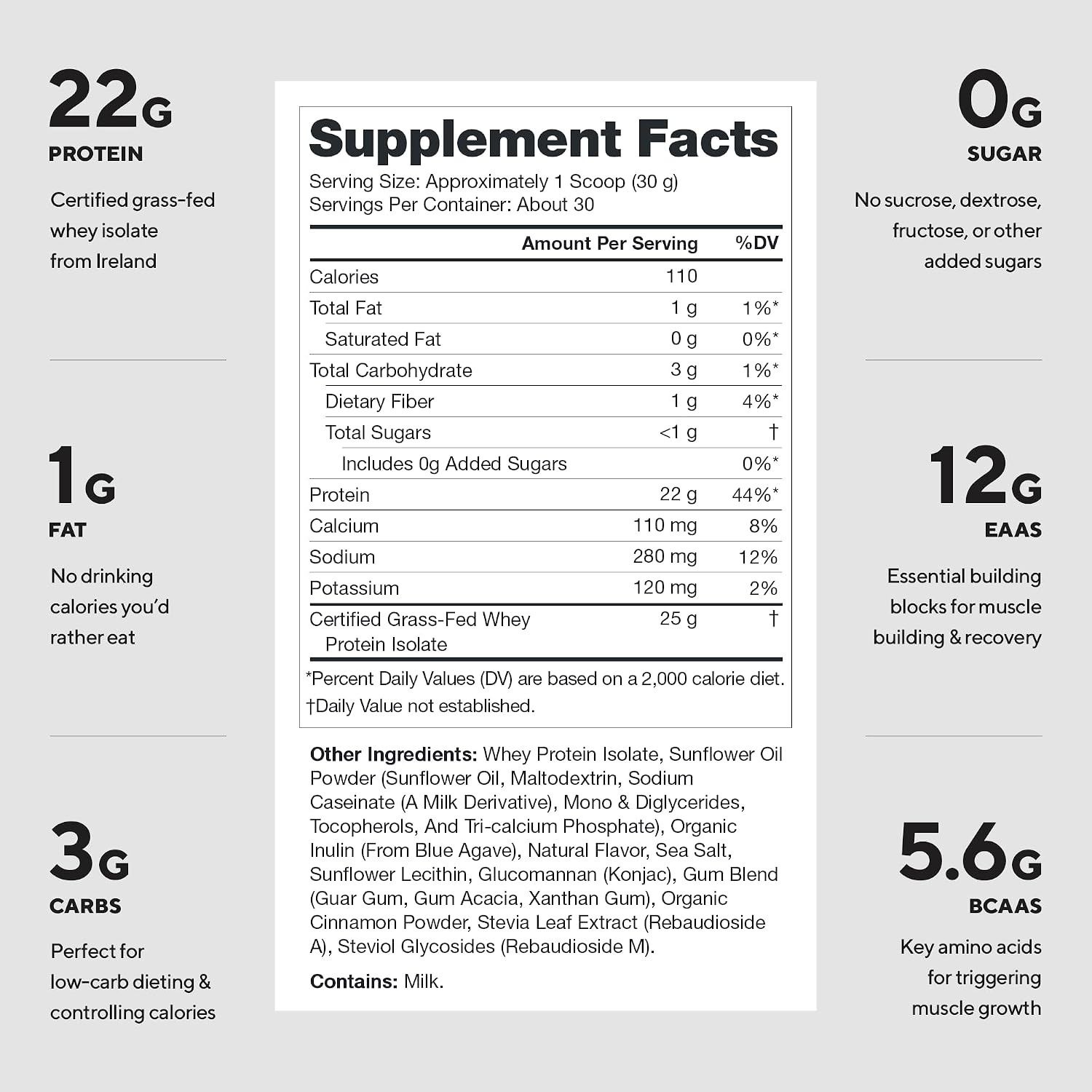 پودر پروتئین وی ایزوله لژیون مدل Whey+، ۳۰ سروینگ، بدون شکر