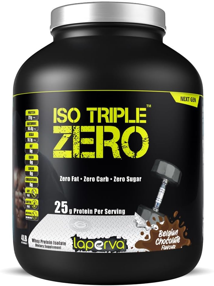 پودر پروتئین وی ایزوله لاپروا مدل ISO Triple Zero، ۲۷ گرم پروتئین در هر سروینگ، ۱٫۸۱ کیلوگرم، طعم شکلاتی