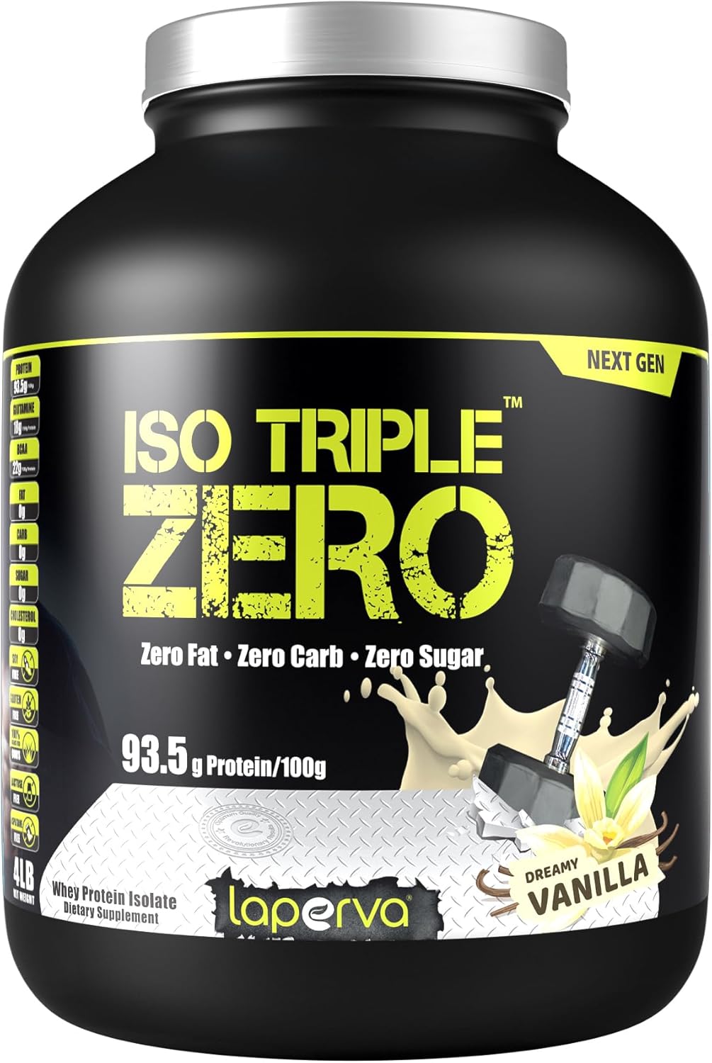پودر پروتئین وی ایزوله لاپروا مدل Iso Triple Zero، ۱٫۸۱ کیلوگرم، طعم وانیلی، حاوی BCAA