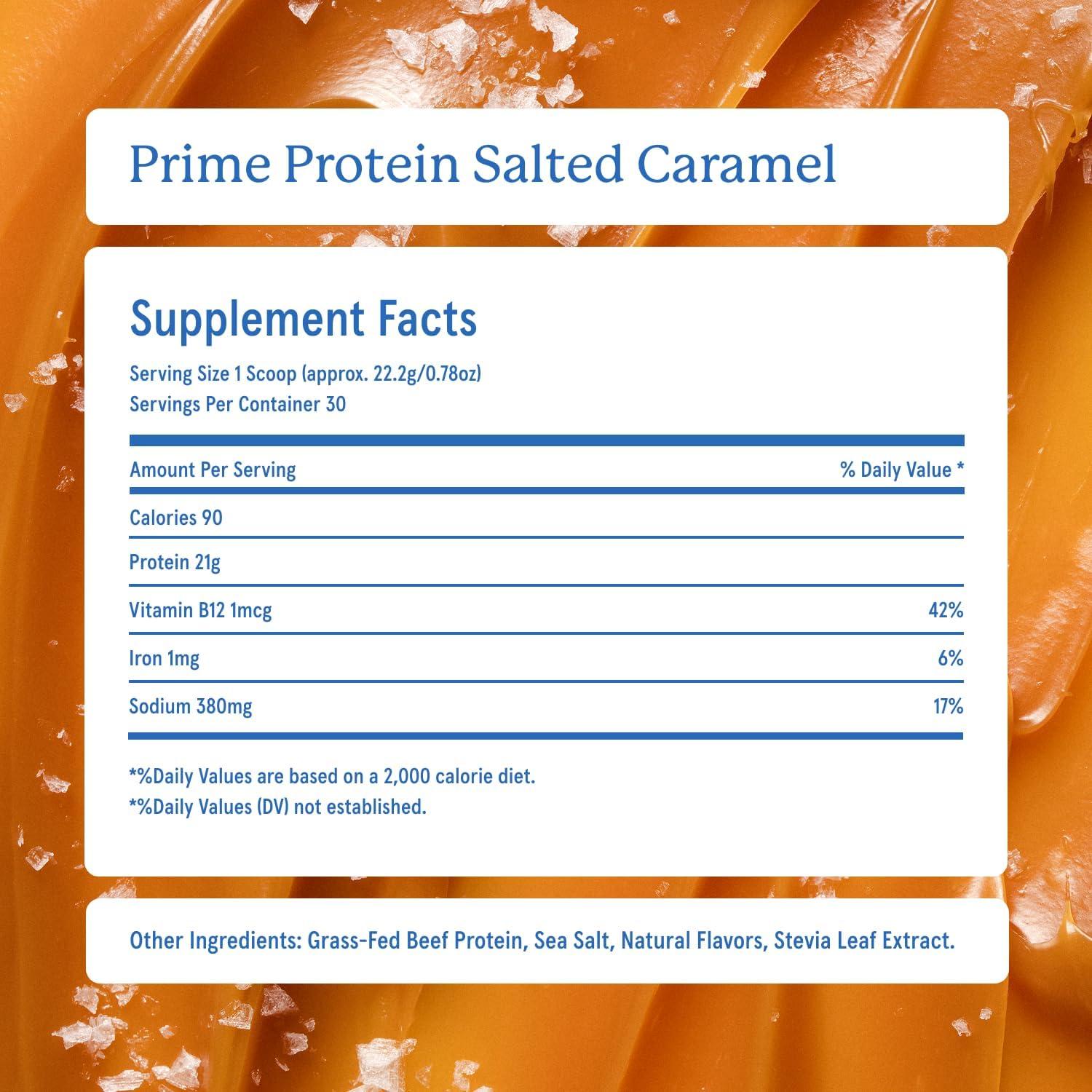 پودر پروتئین بیف ایزوله اکوییپ مدل Prime Protein، ۶۶۷ گرم، طعم کارامل نمکی، بدون گلوتن