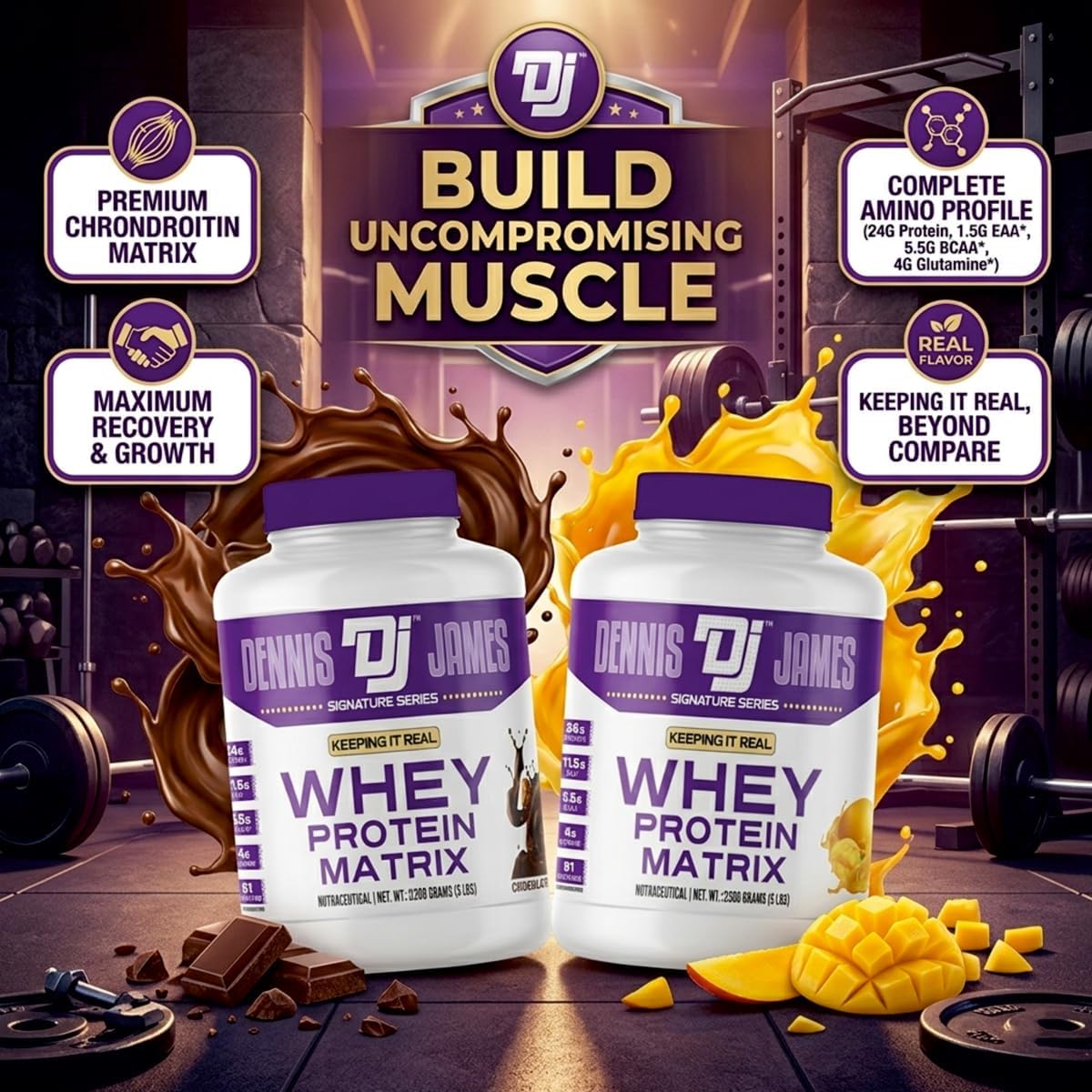 پودر پروتئین وی دنیس جیمز مدل Signature Series 100% Whey، ۲.۲۷ کیلوگرم و طعم قهوه