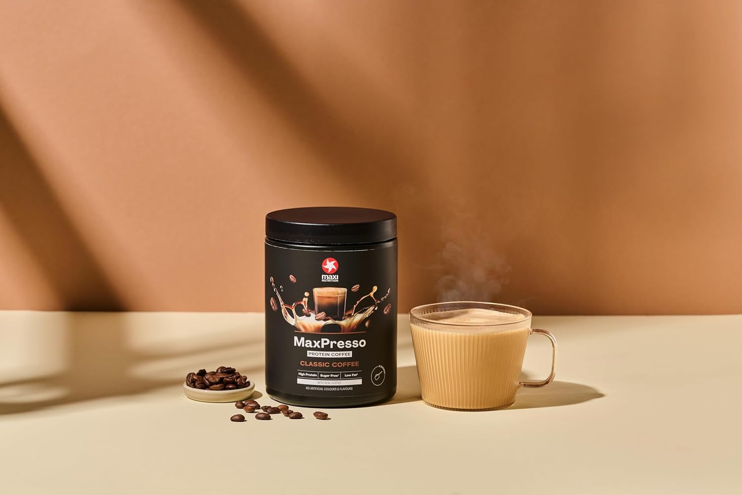 پودر پروتئین وی مکسی نوتریشن مدل MaxPresso، ۱۰ سروینگ، طعم قهوه