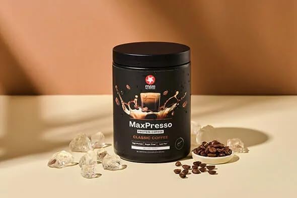 پودر پروتئین وی مکسی نوتریشن مدل MaxPresso، ۱۰ سروینگ، طعم قهوه