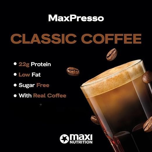 پودر پروتئین وی مکسی نوتریشن مدل MaxPresso، ۱۰ سروینگ، طعم قهوه