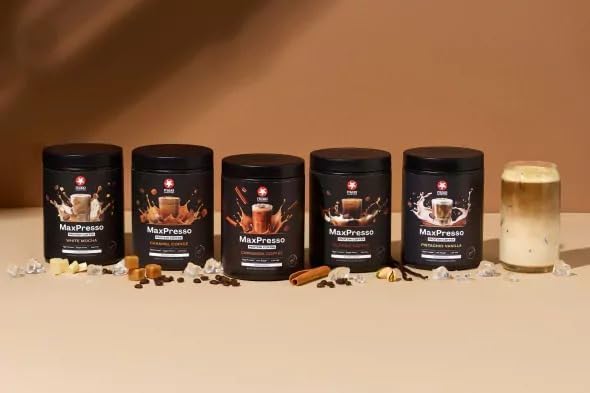 پودر پروتئین وی مکسی نوتریشن مدل MaxPresso، ۳۰۰ گرم، طعم موکای سفید