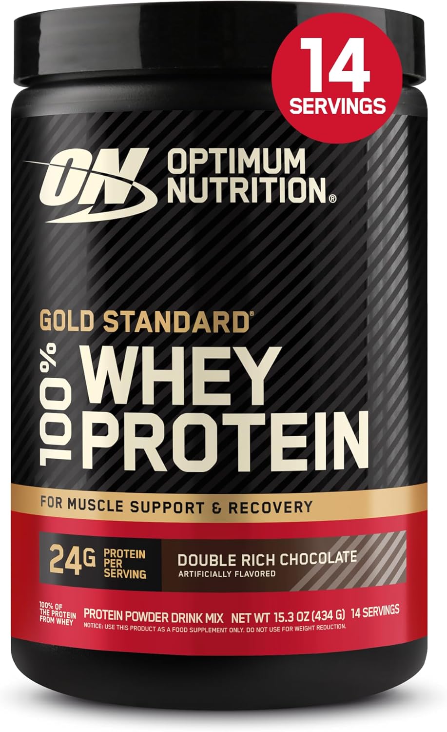 پودر پروتئین وی اپتیموم نوتریشن مدل Gold Standard 100% Whey، ۴۵۴ گرم، طعم شکلات دوبل غلیظ
