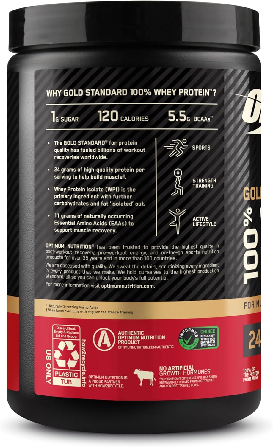 پودر پروتئین وی اپتیموم نوتریشن مدل Gold Standard 100% Whey، ۴۵۴ گرم، طعم شکلات دوبل غلیظ