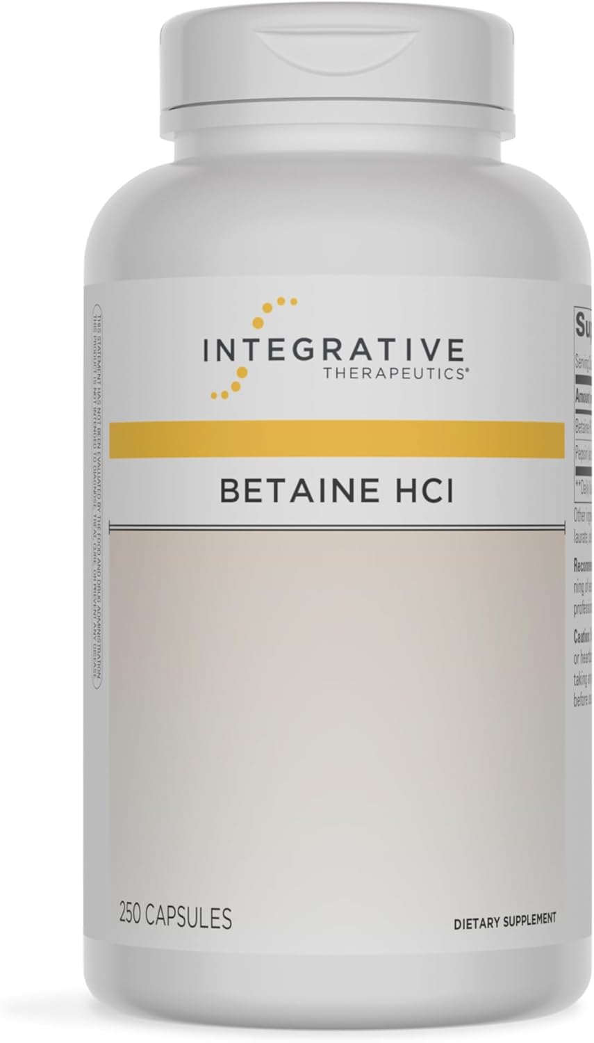 مکمل غذایی اینتگریتیو تراپیوتیکس مدل Betaine HCl، ۲۵۰ کپسول
