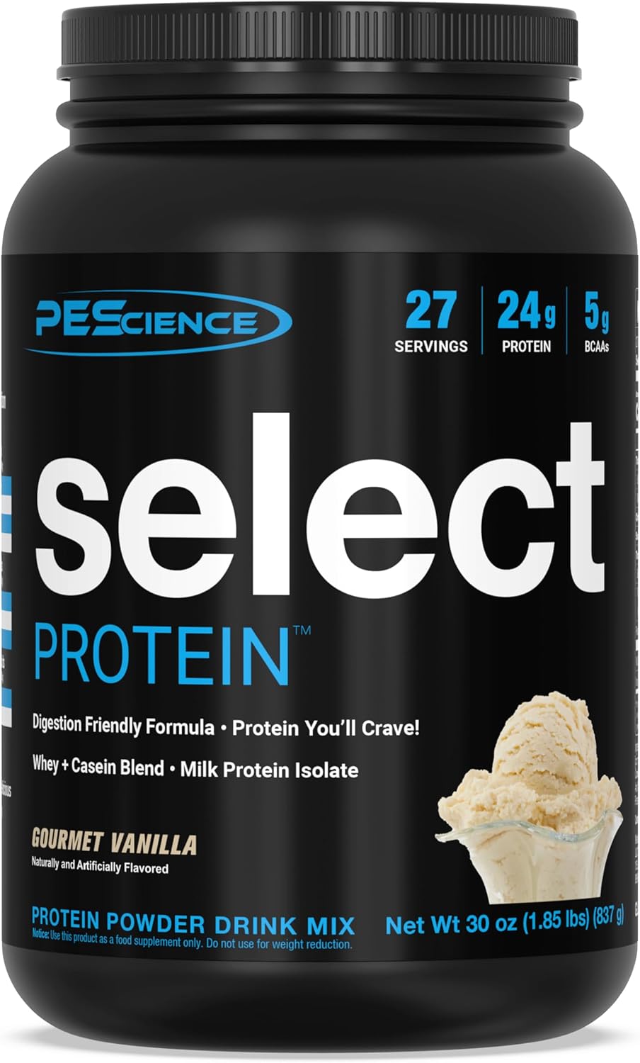 پودر پروتئین ترکیبی پی‌ساینس مدل Select Protein، ۲۴ گرم پروتئین، ۲۷ سروینگ و طعم وانیل گورمت