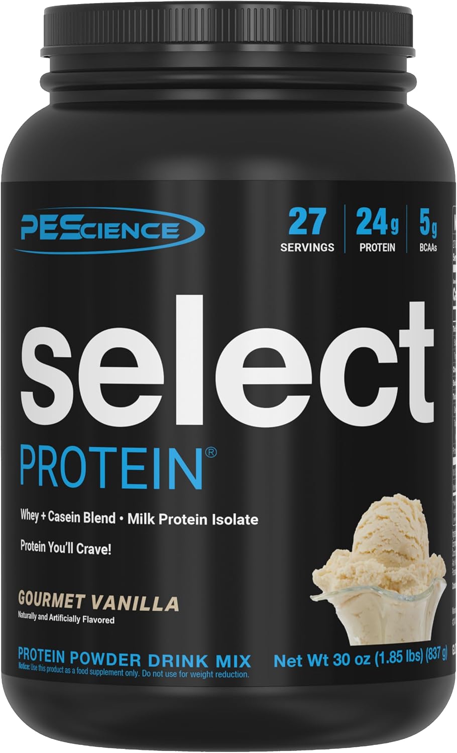 پودر پروتئین ترکیبی پی‌ساینس مدل Select Protein، ۲۴ گرم پروتئین، ۲۷ سروینگ و طعم وانیل گورمت