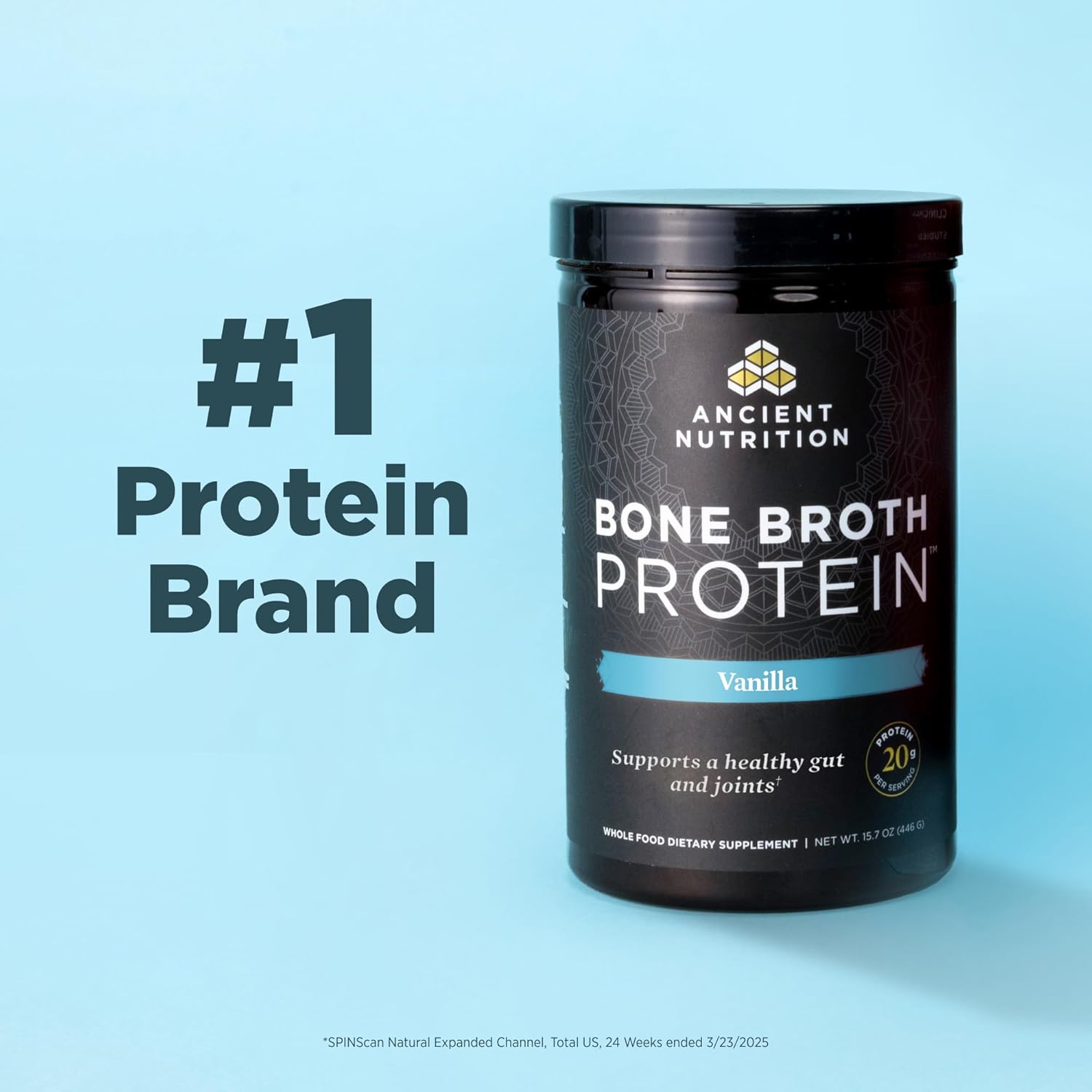 پودر پروتئین گوشت انشنت نوتریشن مدل Bone Broth، ۵۰۴ گرم و طعم شکلات