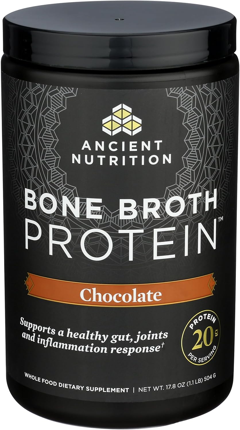 پودر پروتئین گوشت انشنت نوتریشن مدل Bone Broth، ۵۰۴ گرم و طعم شکلات