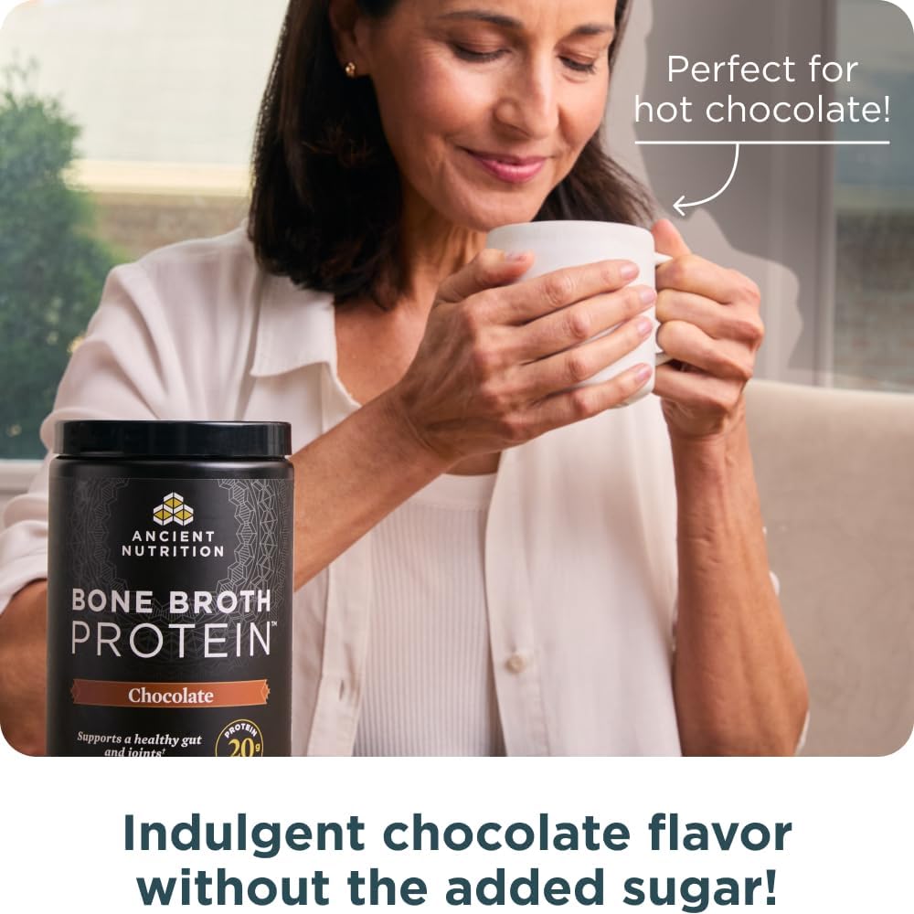 پودر پروتئین گوشت انشنت نوتریشن مدل Bone Broth، ۵۰۴ گرم و طعم شکلات
