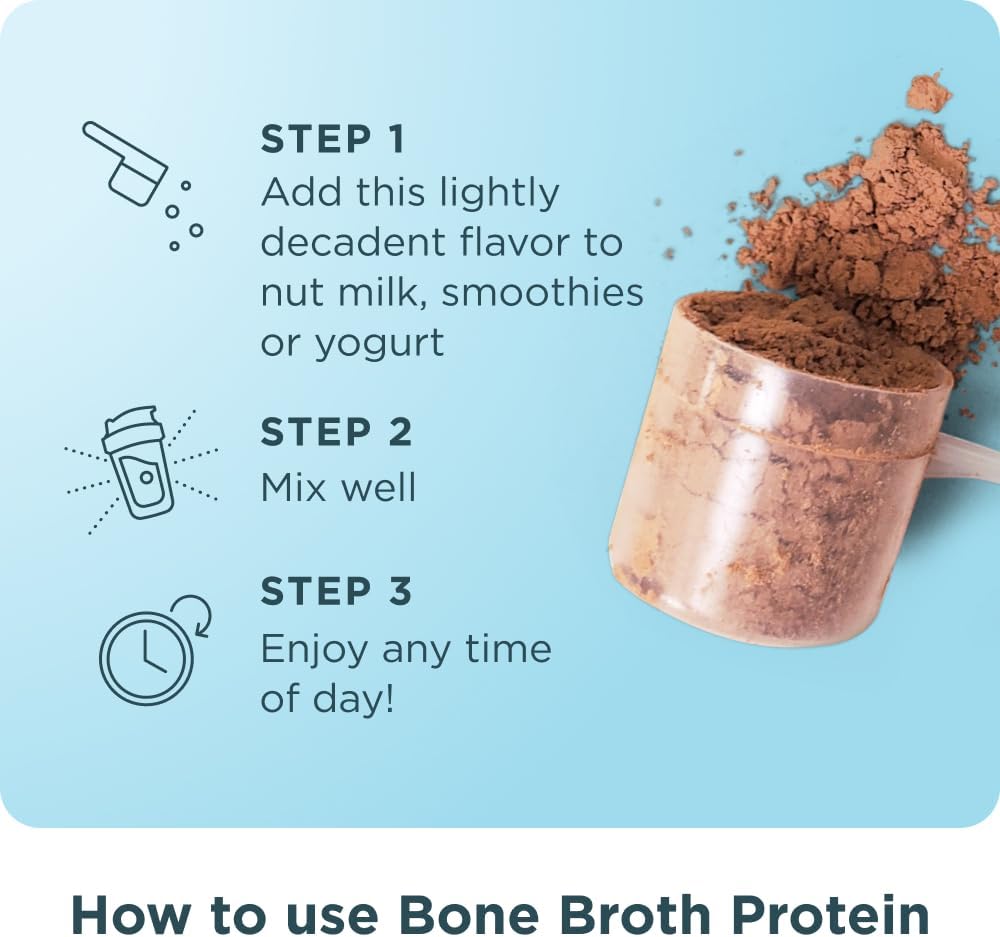 پودر پروتئین گوشت انشنت نوتریشن مدل Bone Broth، ۵۰۴ گرم و طعم شکلات