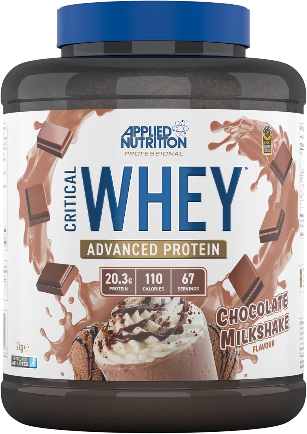 پودر پروتئین وی اپلاید نوتریشن مدل Critical Whey، ۲ کیلوگرم و طعم میلک‌شیک شکلاتی