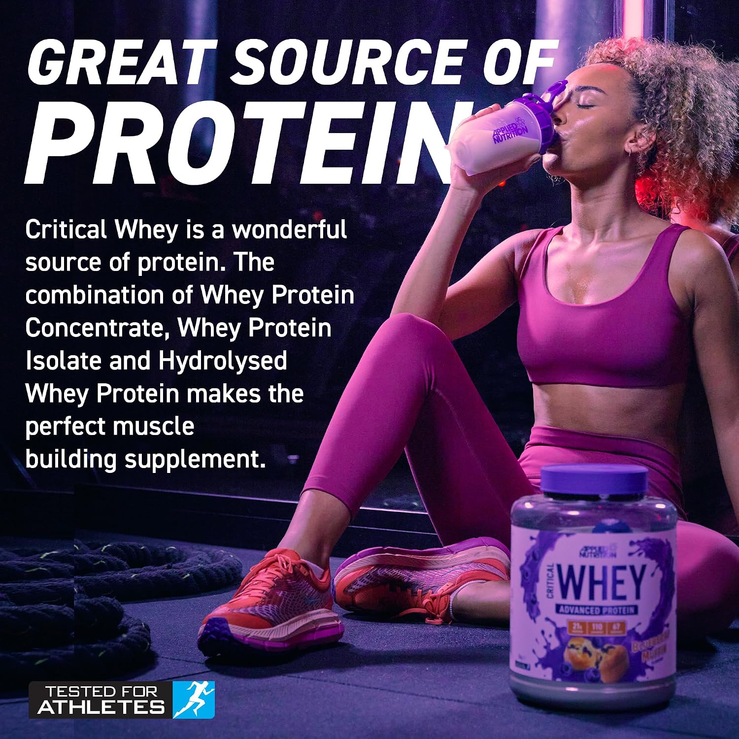 پودر پروتئین وی اپلاید نوتریشن مدل Critical Whey، ۲ کیلوگرم و طعم میلک‌شیک شکلاتی