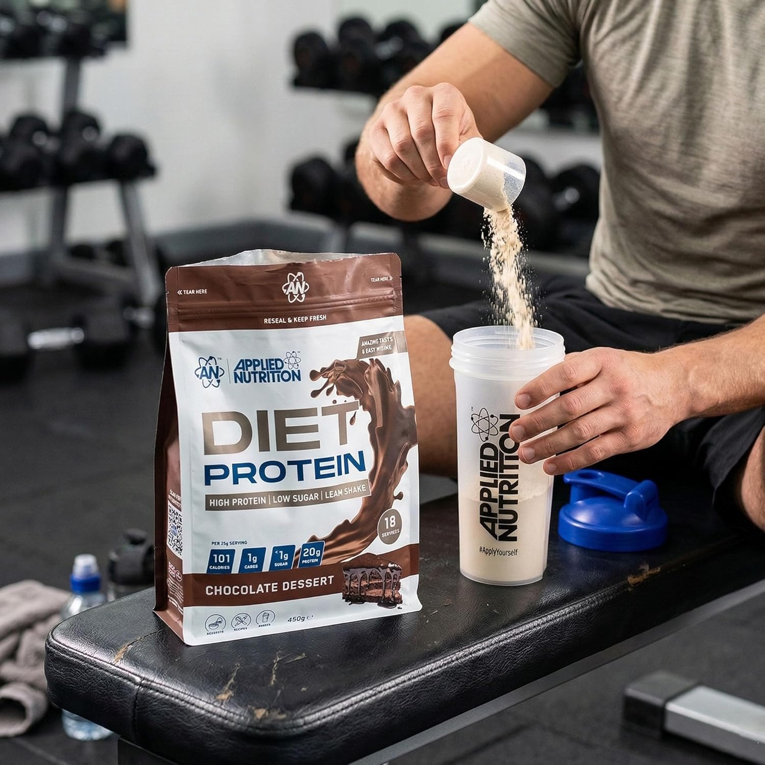 پودر پروتئین وی اپلاید نوتریشن مدل Diet Whey، ۱ کیلوگرم و طعم شکلات